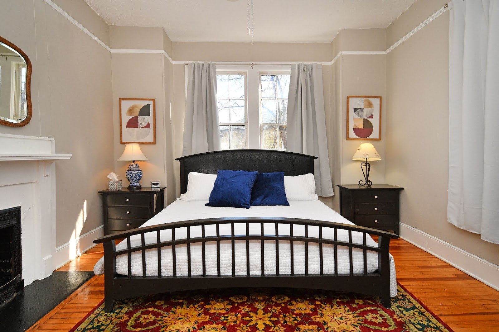 King bedroom in the Unity Park Retreat rental in Greenville, SC